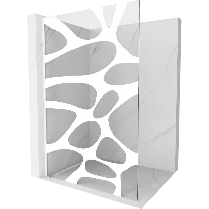 Mexen Kioto L perete de duș Walk-in 100 x 200 cm, val alb, alb - 800-100-103-20-97