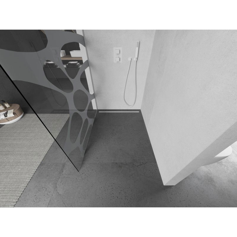 Mexen Kioto L perete de duș Walk-in 90 x 200 cm, val alb, alb - 800-090-103-20-97