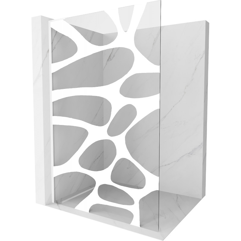 Mexen Kioto L şcianka prysznicowa Walk-in 70 x 200 cm, model cu model alb, alb - 800-070-103-20-97