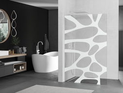 Mexen Kioto L Walk-in zuhanyfal 70 x 200 cm, fehér minta, fehér - 800-070-103-20-97