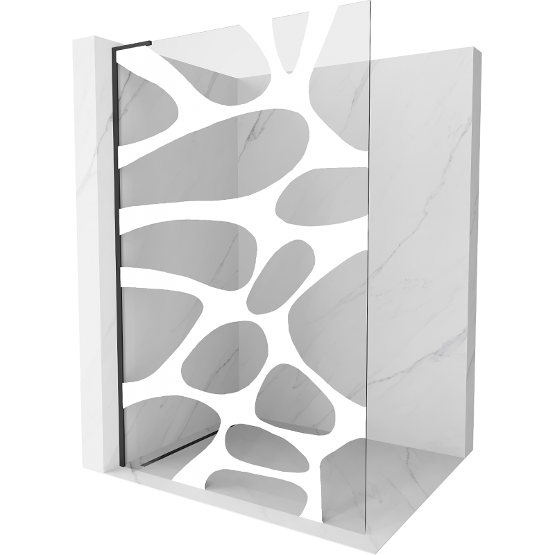 Mexen Kioto L perete duș Walk-in 120 x 200 cm, model alb, negru - 800-120-103-70-97