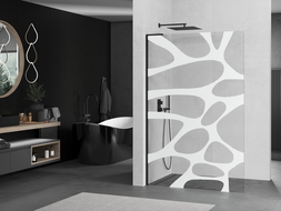 Mexen Kioto L perete de duș Walk-in 100 x 200 cm, model alb, negru - 800-100-103-70-97