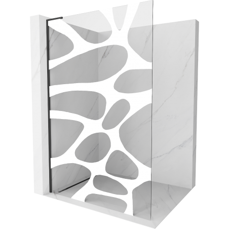 Mexen Kioto L šcianka prysznicowa Walk-in 80 x 200 cm, model alb, neagră - 800-080-103-70-97