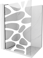 Mexen Kioto L fürdőszobai fal Walk-in 80 x 200 cm, fehér hullám, fekete - 800-080-103-70-97
