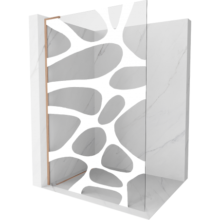 Mexen Kioto L perete de duș Walk-in 110 x 200 cm, val alb, cupru periat - 800-110-103-65-97