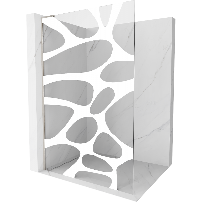 Mexen Kioto L perete duş Walk-in 120 x 200 cm, model alb, finisaj nichel periat - 800-120-103-97-97