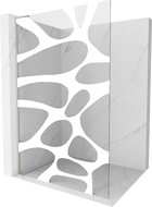 Mexen Kioto L Walk-in zuhanyfal 110 x 200 cm, fehér hullám, szálcsiszolt nikkel - 800-110-103-97-97