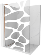 Mexen Kioto L zuhanyfal Walk-in 80 x 200 cm, fehér minta, rózsaarany - 800-080-103-60-97