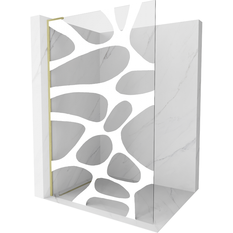 Mexen Kioto L panou de duș Walk-in 110 x 200 cm, model alb, finisaj auriu periat - 800-110-103-55-97