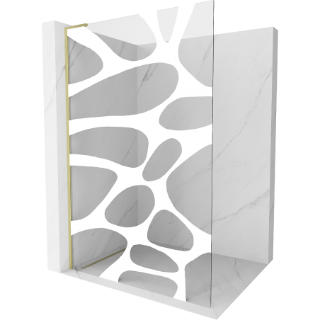 Mexen Kioto L panou de duș Walk-in 110 x 200 cm, model alb, finisaj auriu periat - 800-110-103-55-97