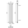 Mexen Denver radiator decorativ 1600 x 378 mm, 1487 W, negru - W215-1600-378-00-70