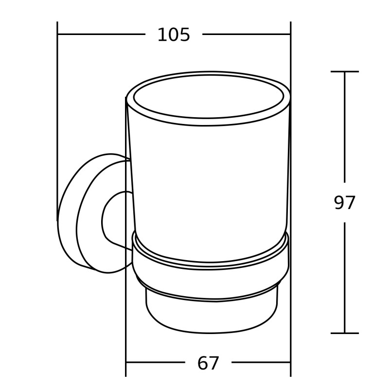 Mexen Tiber suport pentru periuțe de dinți, negru - 7050538-70