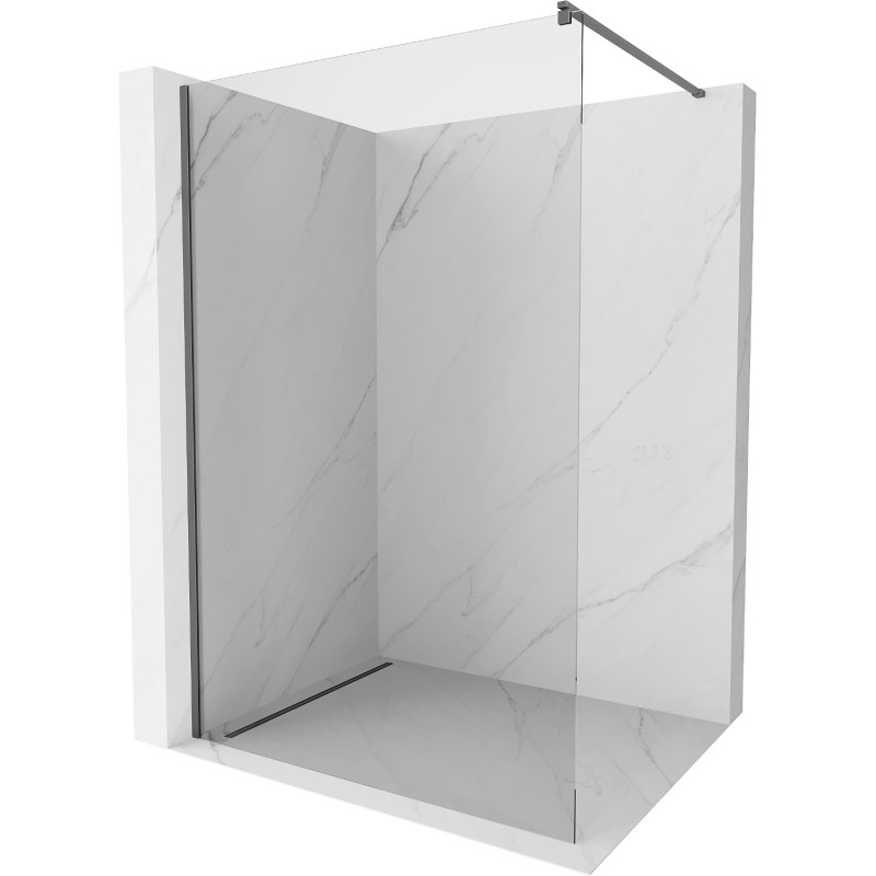 Mexen Kioto perete de duș Walk-in 75 x 200 cm, transparent 8 mm, gun metal - 800-075-101-95-00