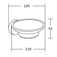 Mexen Tiber soap dish, negru - 7050539-70