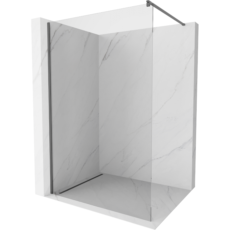 Mexen Kioto Walk-in zuhanyfal 140 x 200 cm, átlátszó 8 mm, gun metal - 800-140-101-95-00