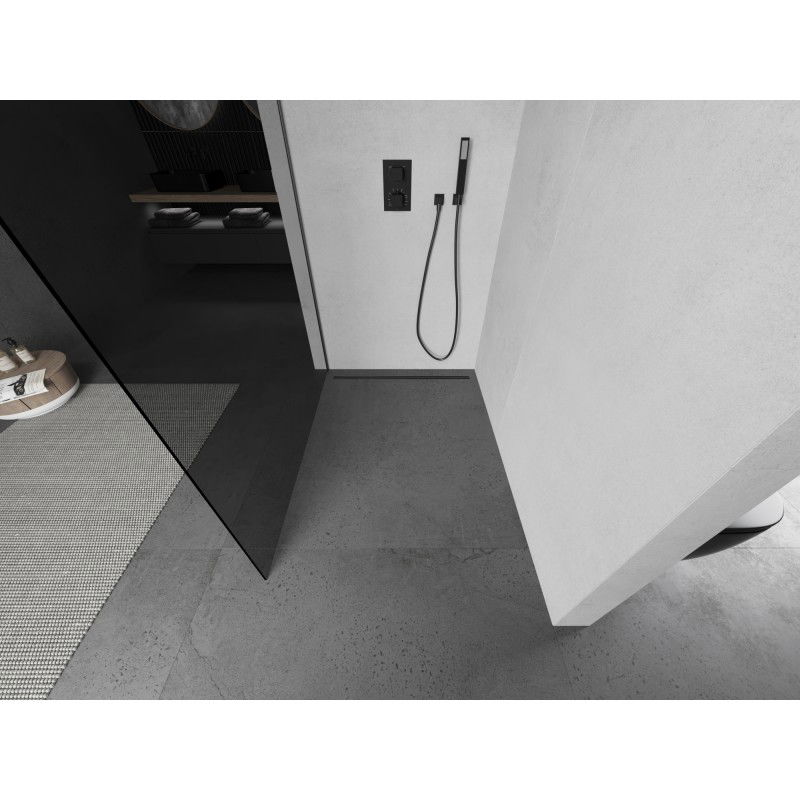 Mexen Kioto zuhanyfal Walk-in 80 x 200 cm, grafit 8 mm, gun metal - 800-080-101-95-40