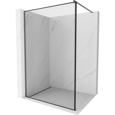 Mexen Kioto Walk-in zuhanyfal 90 x 200 cm, fekete keret 8 mm, gun metal - 800-090-101-95-70