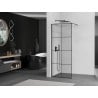 Mexen Kioto zuhanyfal Walk-in 80 x 200 cm, fekete rács, 8 mm, gun metal - 800-080-101-95-77