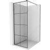 Mexen Kioto zuhanyfal Walk-in 80 x 200 cm, fekete rács, 8 mm, gun metal - 800-080-101-95-77