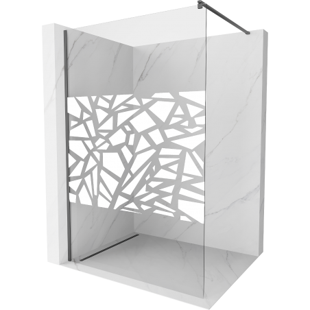 Mexen Kioto perete duș Walk-in 90 x 200 cm, model alb 8 mm, gun metal - 800-090-101-95-85