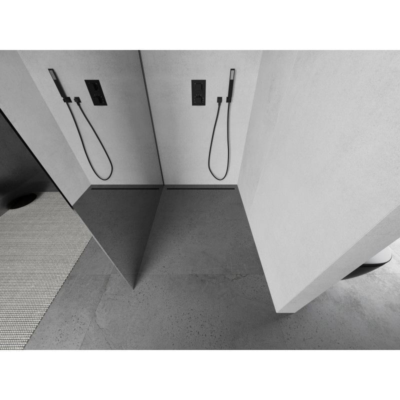 Mexen Kioto zuhanyfal Walk-in 90 x 200 cm, tükör 8 mm, gun metal - 800-090-101-95-50