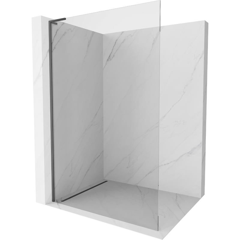 Mexen Kioto L perete de duș Walk-in 80 x 200 cm, transparent, gun metal - 800-080-103-95-00