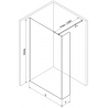 Mexen Kioto Walk-in zuhanyfal 130 x 40 cm, átlátszó, gun metal - 800-130-212-95-00-040