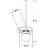 Mexen Tiber perie de toaletă, Neagră - 7050550-70