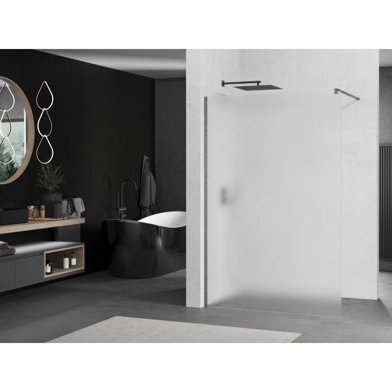 Mexen Kioto Walk-in zuhanyfal 120 x 200 cm, deres 8 mm, gun gray kefe - 800-120-101-66-30