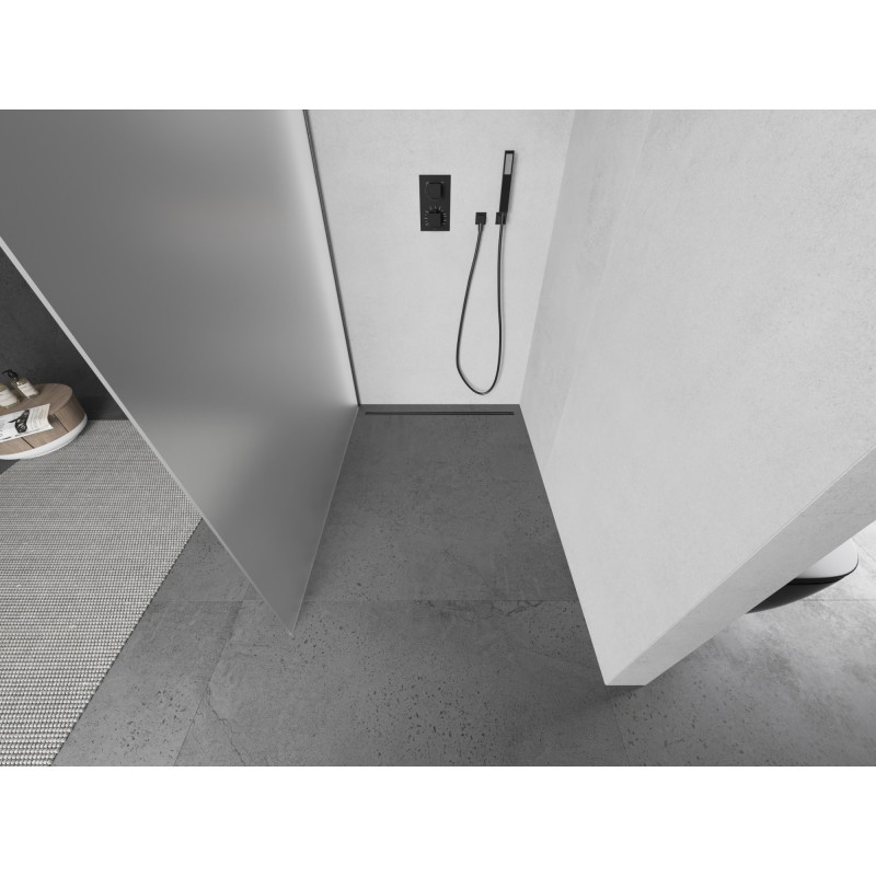 Mexen Kioto Walk-in zuhanyfal 120 x 200 cm, deres 8 mm, gun gray kefe - 800-120-101-66-30