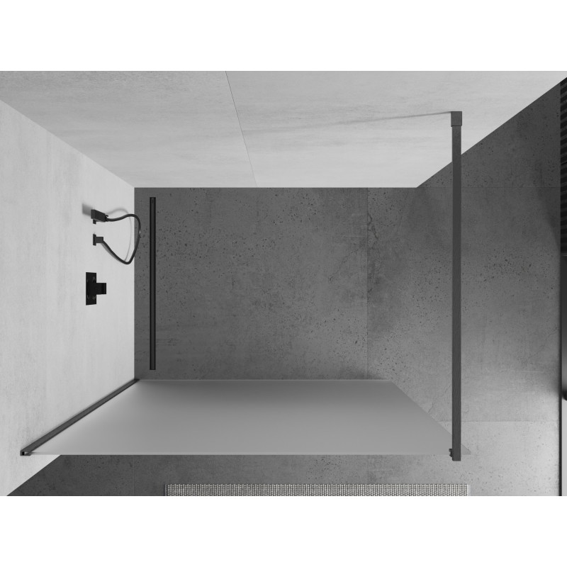 Mexen Kioto Walk-in zuhanyfal 120 x 200 cm, deres 8 mm, gun gray kefe - 800-120-101-66-30