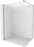 Mexen Kioto Walk-in zuhanyfal 120 x 200 cm sötétített üveg 8 mm, kefeelt réz - 800-120-101-65-30