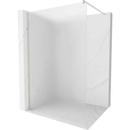 Mexen Kioto Walk-in zuhanyfal 100 x 200 cm, zúzmarás 8 mm, kefélt nikkel - 800-100-101-97-30
