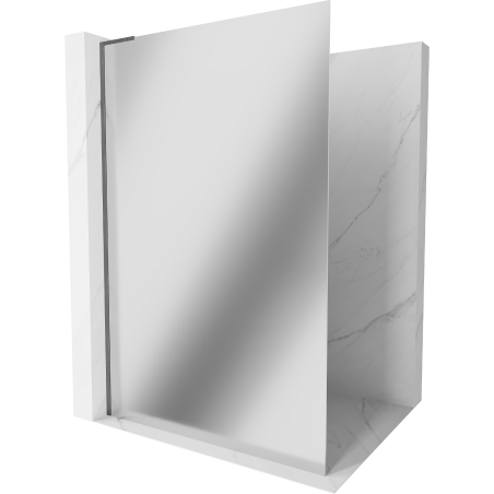 Mexen Kioto L perete de duș Walk-in 80 x 200 cm, oglindă, metal armat - 800-080-103-95-50