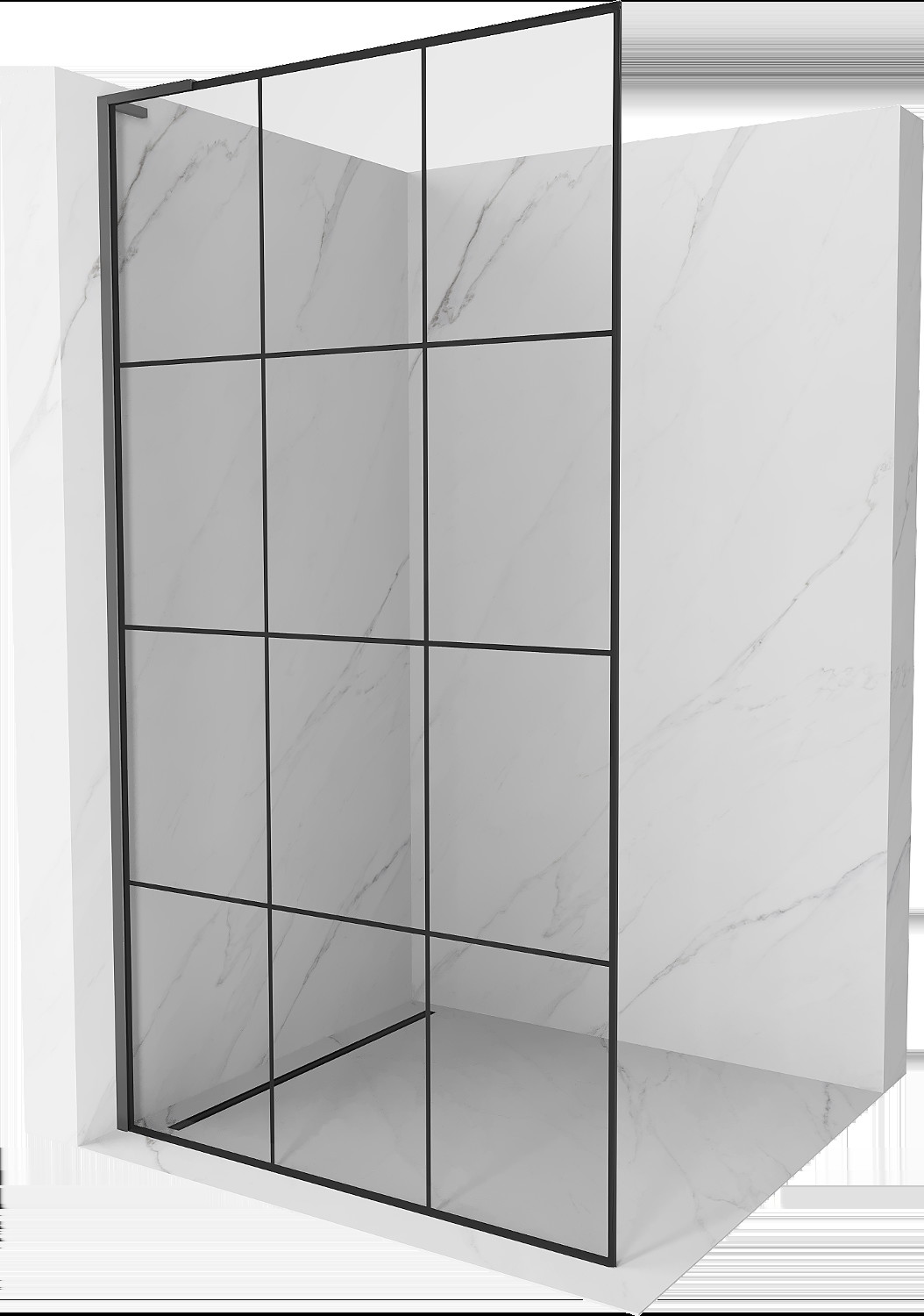 Mexen Kioto L perete de duș Walk-in 120 x 200 cm, model negru, gun metal - 800-120-103-95-77