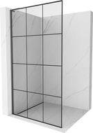 Mexen Kioto L zuhanyfal Walk-in 120 x 200 cm, fekete rács, gun metal - 800-120-103-95-77