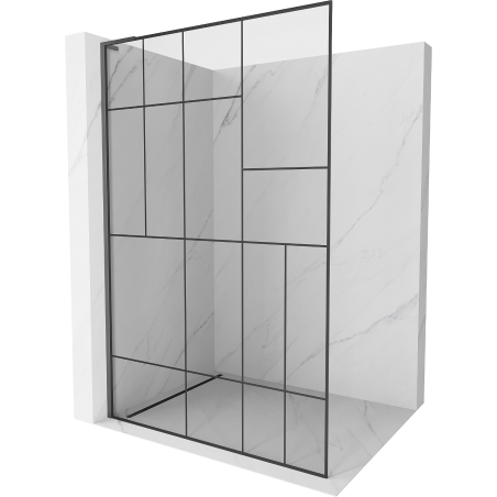 Mexen Kioto L perete de duș Walk-in 120 x 200 cm, model negru, metalizat - 800-120-103-95-78