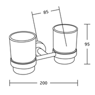 Mexen Tiber dupla fogkefetartó pohár, fekete - 7050552-70