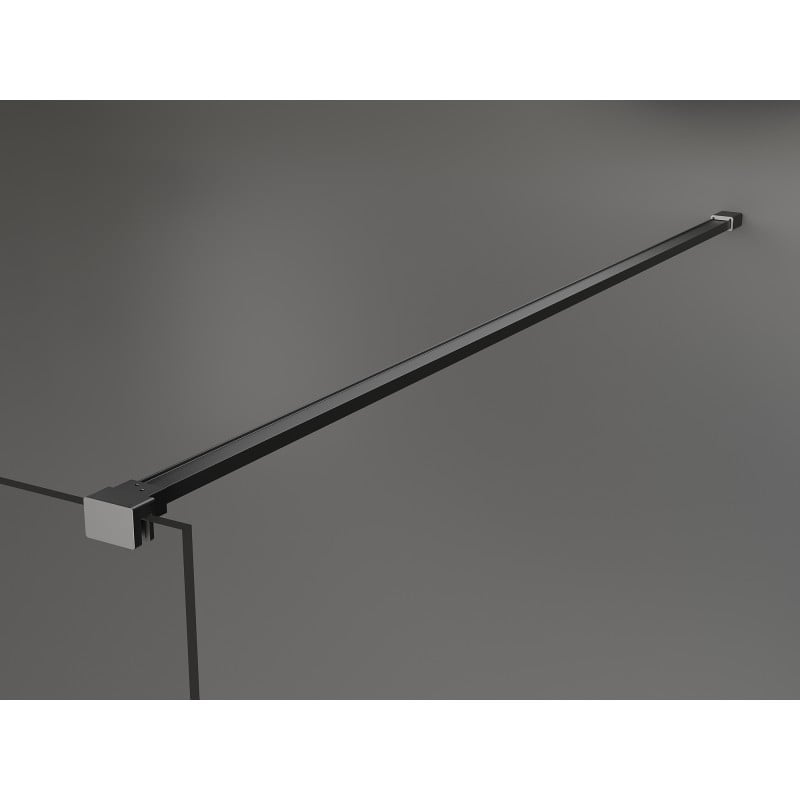 Mexen Kioto perete de duș Walk-in 120 x 200 cm, cadru negru 8 mm, metal pistol - 800-120-101-95-70