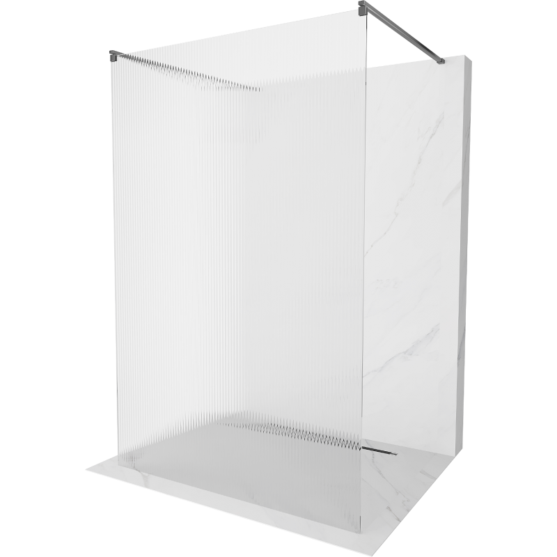 Mexen Kioto perete de duș de sine stătător 110 x 200 cm, dungi 8 mm, metal armat - 800-110-002-95-09