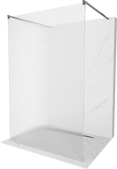 Mexen Kioto szabadon álló zuhanyfal 140 x 200 cm, csíkos 8 mm, gun metal - 800-140-002-95-09