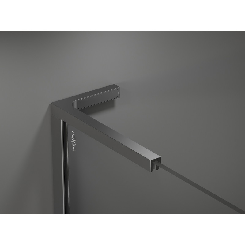 Mexen Kioto L Walk-in zuhanyfal 110 x 200 cm, fekete keret, gun metal - 800-110-103-95-70