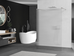 Mexen Kioto szabadon álló zuhanyfal 120 x 200 cm, csíkos 8 mm, szálcsiszolt nikkel - 800-120-002-97-09