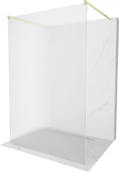 Mexen Kioto perete de duș independent 100 x 200 cm, dungi 8 mm, auriu periat - 800-100-002-55-09