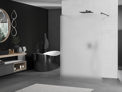 Mexen Kioto perete de duș liber 140 x 200 cm, înghețat 8 mm, gun metal - 800-140-002-95-30