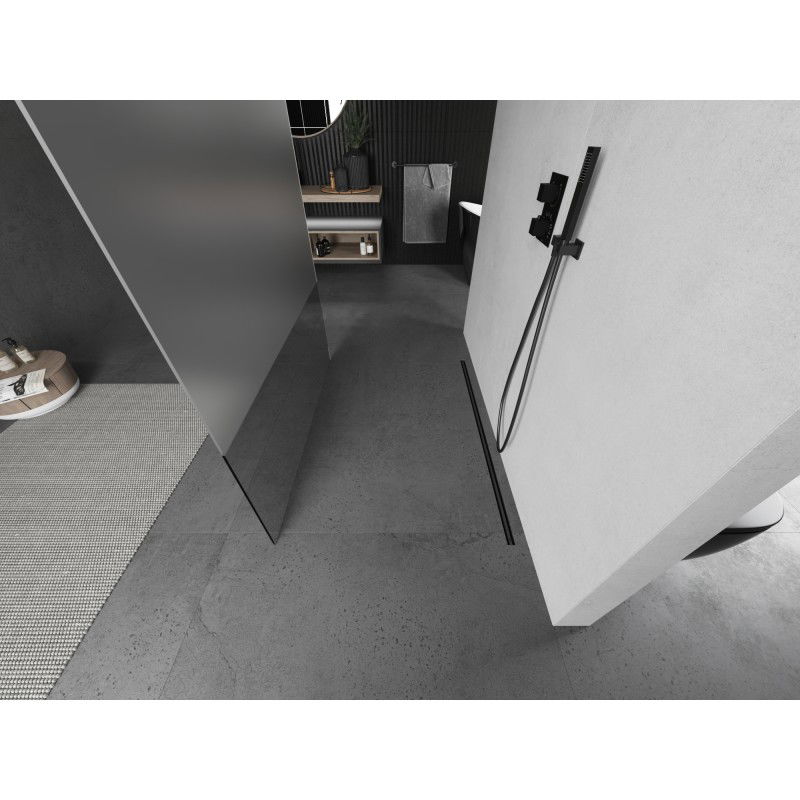 Mexen Kioto perete de duș independent 100 x 200 cm, transparent/mat 8 mm, metal armat - 800-100-002-95-35