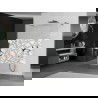 Mexen Kioto önálló zuhanyfal 100 x 200 cm, fehér minta 8 mm, gun metal - 800-100-002-95-85