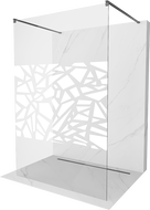 Mexen Kioto perete de duș independent 120 x 200 cm, model alb 8 mm, metal pistol - 800-120-002-95-85