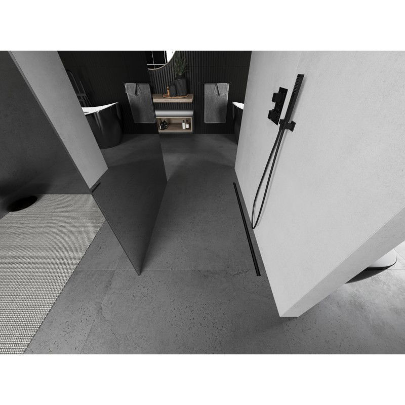 Mexen Kioto perete de duș independent 140 x 200 cm, oglindă 8 mm, metal pistolat - 800-140-002-95-50