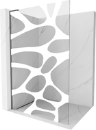 Mexen Kioto L zuhanyfal Walk-in 120 x 200 cm, fehér hullám, gun metal - 800-120-103-95-97